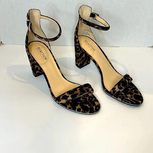 KENNETH COLE REACTION LEOPARD STACK HEEL
